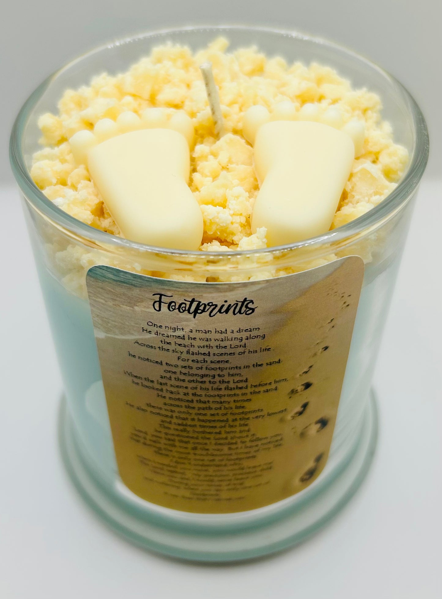 Footprints in the Sand Candle