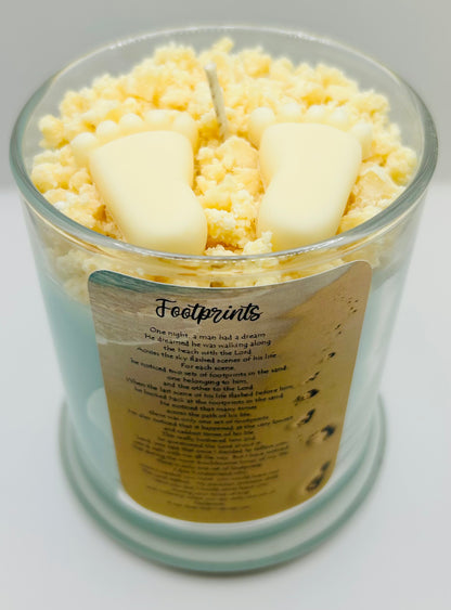 Footprints in the Sand Candle